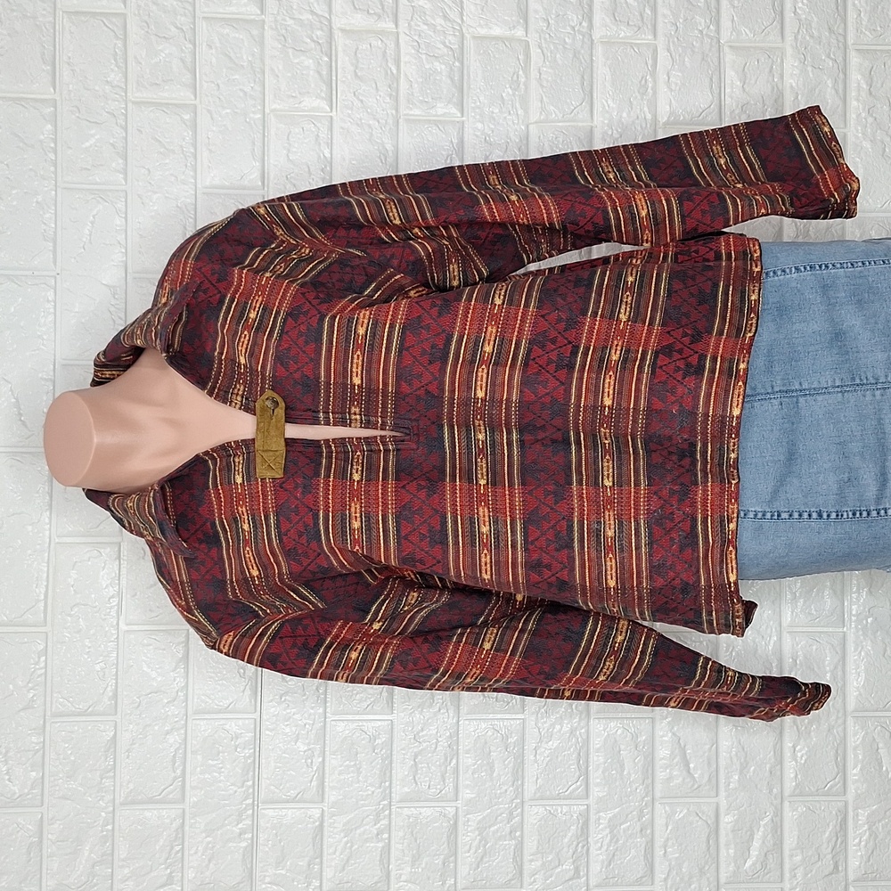 ORVIS Vintage Aztec Navajo Western Pullover 100% Cotton Long Sleeve